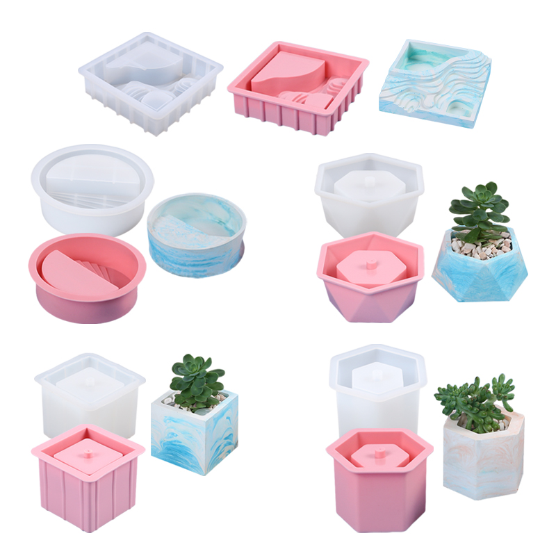 Succulent Set - Pot de fleurs succulentes en Silicone,